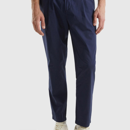 Erkek Lacivert Pamuk Karışımlı 4 Cepli Chino Pantolon Erkek Lacivert Pamuk Karışımlı 4 Cepli Chino Pantolon