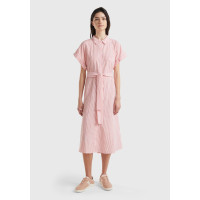 Kadın Kırmızı Keten Karışımlı Beli Bağlamlı Önü Düğmeli Yırtmaçlı Elbise Kadın Kırmızı Keten Karışımlı Beli Bağlamlı Önü Düğmeli Yırtmaçlı Elbise