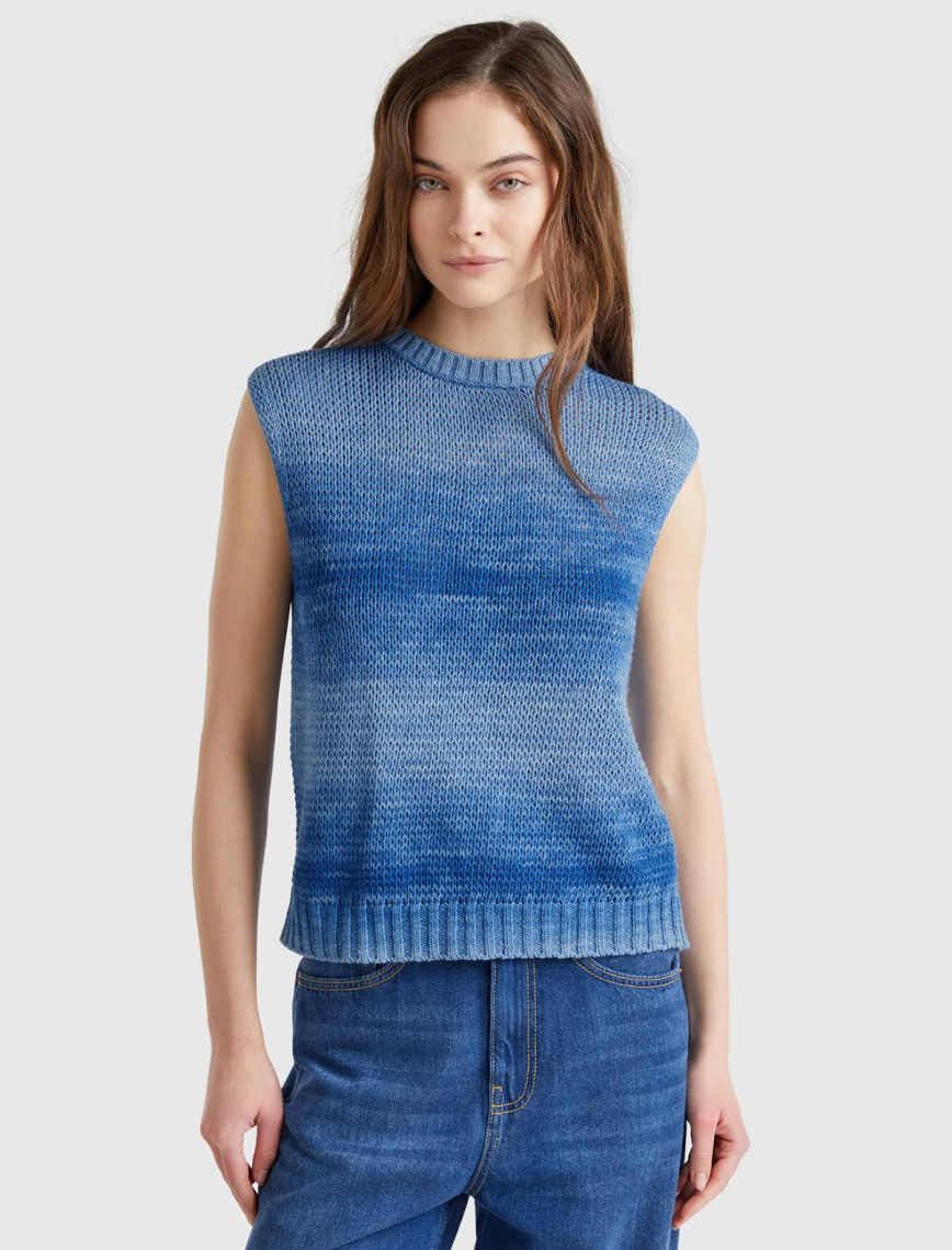 Kadın Mavi %100 Pamuk Gölge Efektli Ribanalı Relax Fit Süveter Kadın Mavi %100 Pamuk Gölge Efektli Ribanalı Relax Fit Süveter