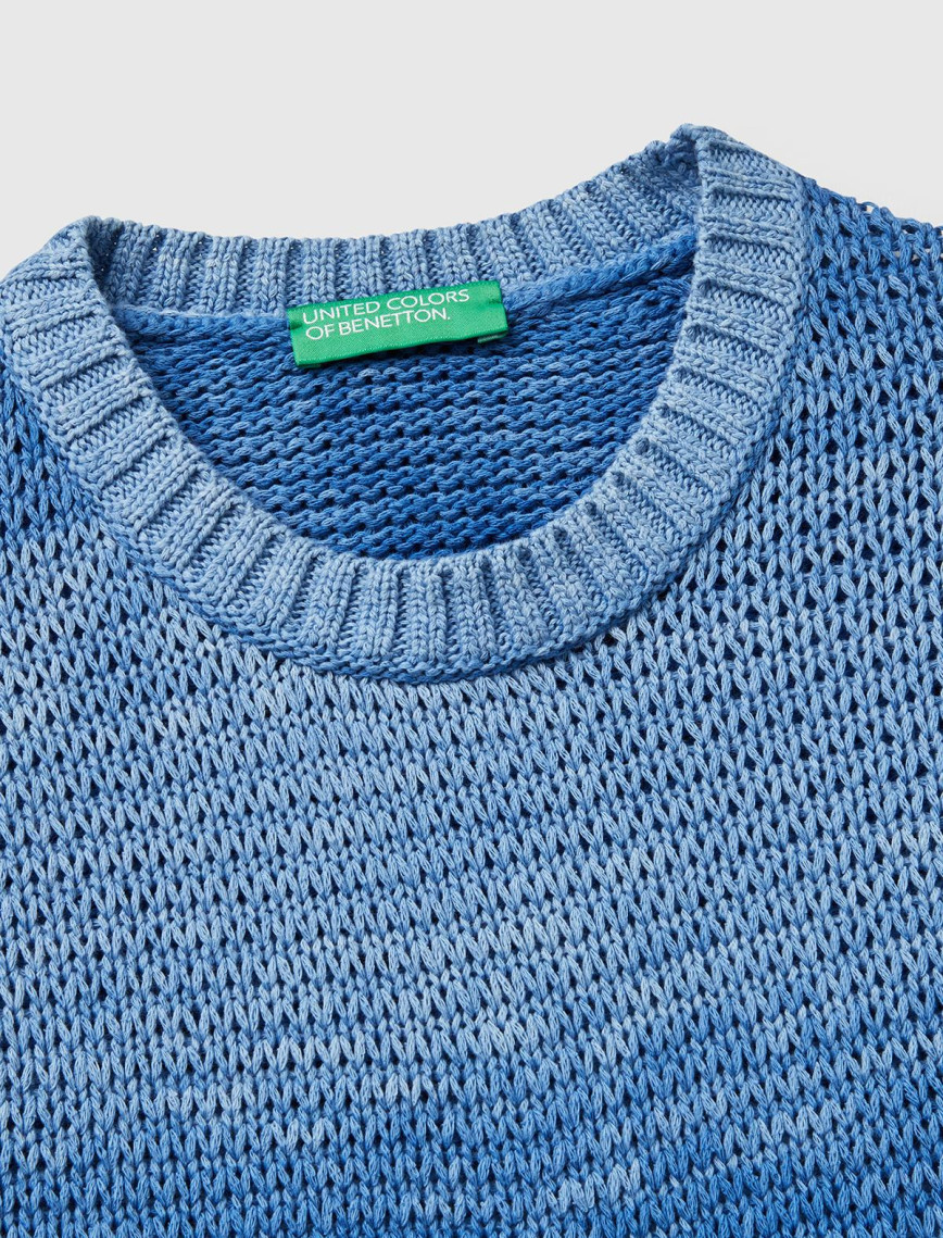 Kadın Mavi %100 Pamuk Gölge Efektli Ribanalı Relax Fit Süveter Kadın Mavi %100 Pamuk Gölge Efektli Ribanalı Relax Fit Süveter