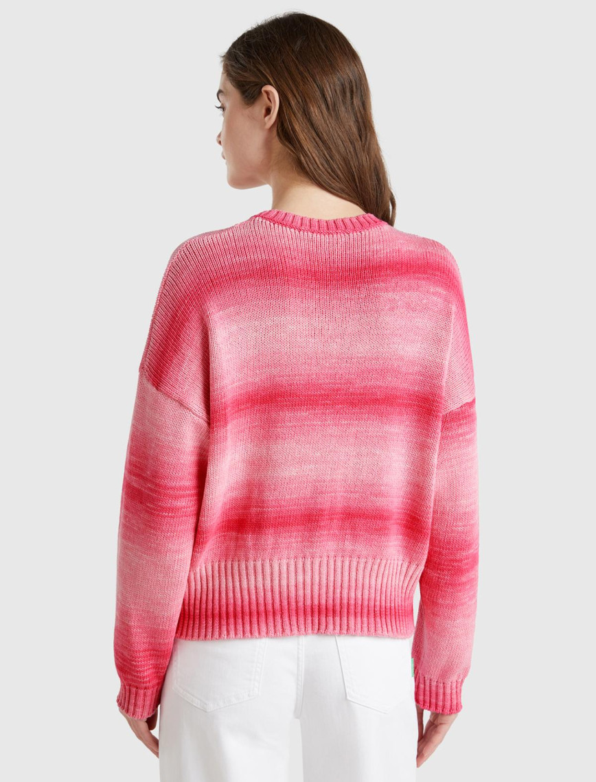 Kadın Pembe Mix %100 Pamuk Gölge Efektli Nervür Detaylı Düşük Omuzlu Kazak Kadın Pembe Mix %100 Pamuk Gölge Efektli Nervür Detaylı Düşük Omuzlu Kazak