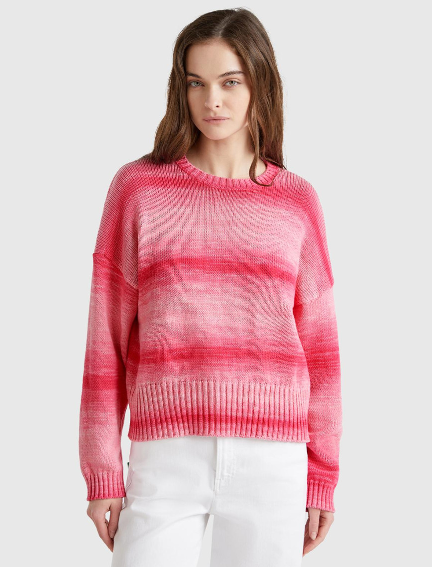 Kadın Pembe Mix %100 Pamuk Gölge Efektli Nervür Detaylı Düşük Omuzlu Kazak Kadın Pembe Mix %100 Pamuk Gölge Efektli Nervür Detaylı Düşük Omuzlu Kazak