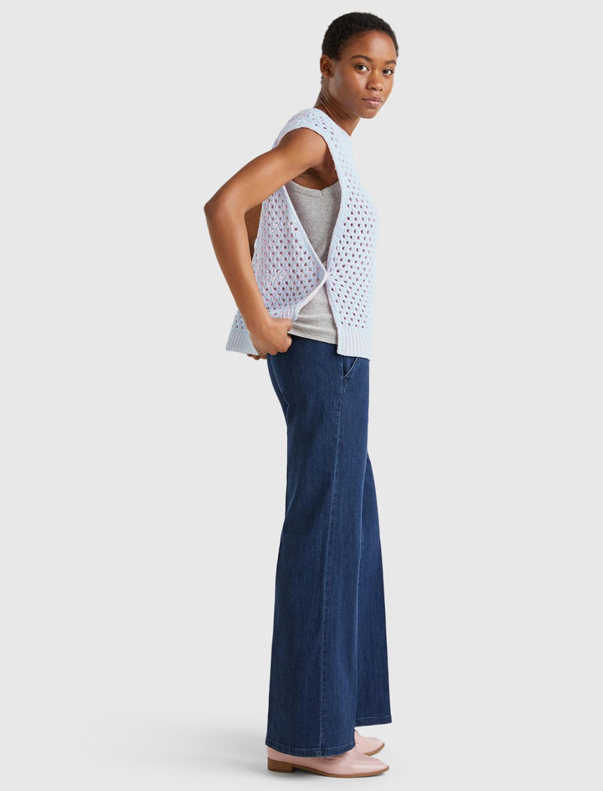 Kadın Açık Mavi Pamuk Karışımlı Kontrast Yanları Düğmeli Relax Fit Süveter Kadın Açık Mavi Pamuk Karışımlı Kontrast Yanları Düğmeli Relax Fit Süveter