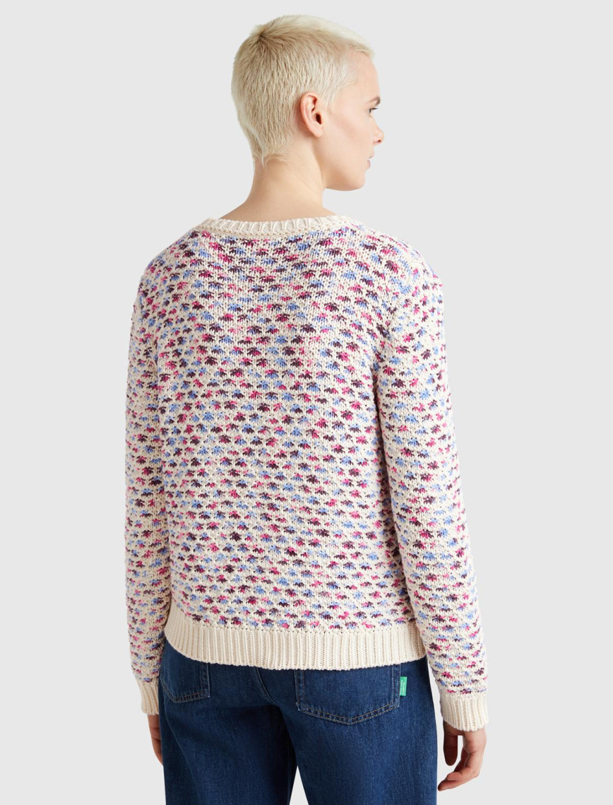 Kadın Pembe Mix Pamuk Karışımlı Jakarlı Nervür Detaylı Çift Taraflı Kazak Kadın Pembe Mix Pamuk Karışımlı Jakarlı Nervür Detaylı Çift Taraflı Kazak