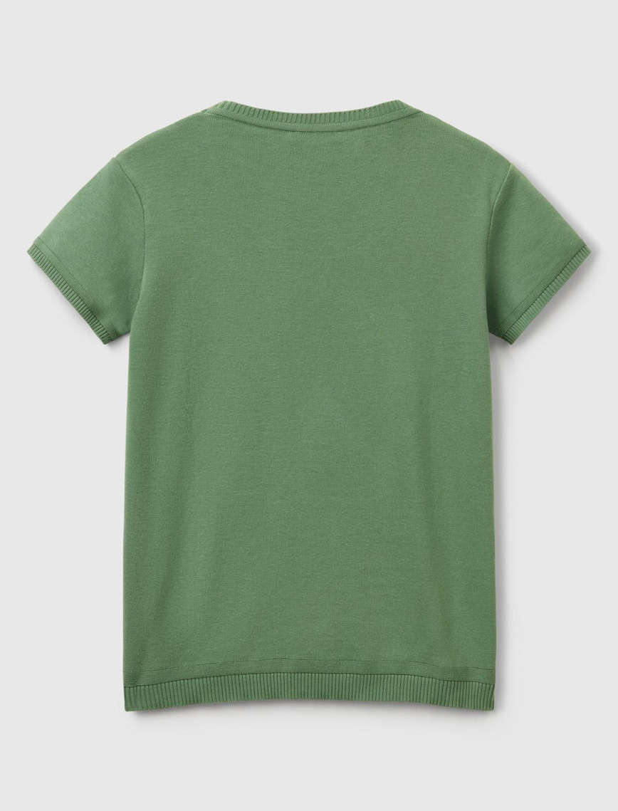 Kadın Açık Yeşil %100 Koton Bisiklet Yaka Kısa Kollu Kazak Kadın Açık Yeşil %100 Koton Bisiklet Yaka Kısa Kollu Kazak