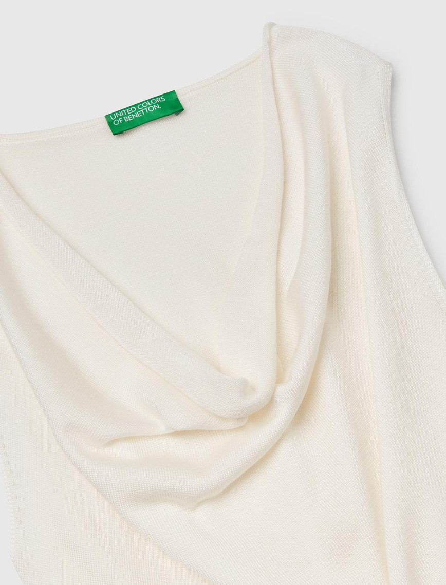 Kadın Krem %100 Liyosel Kolsuz Regular Fit Kazak Kadın Krem %100 Liyosel Kolsuz Regular Fit Kazak