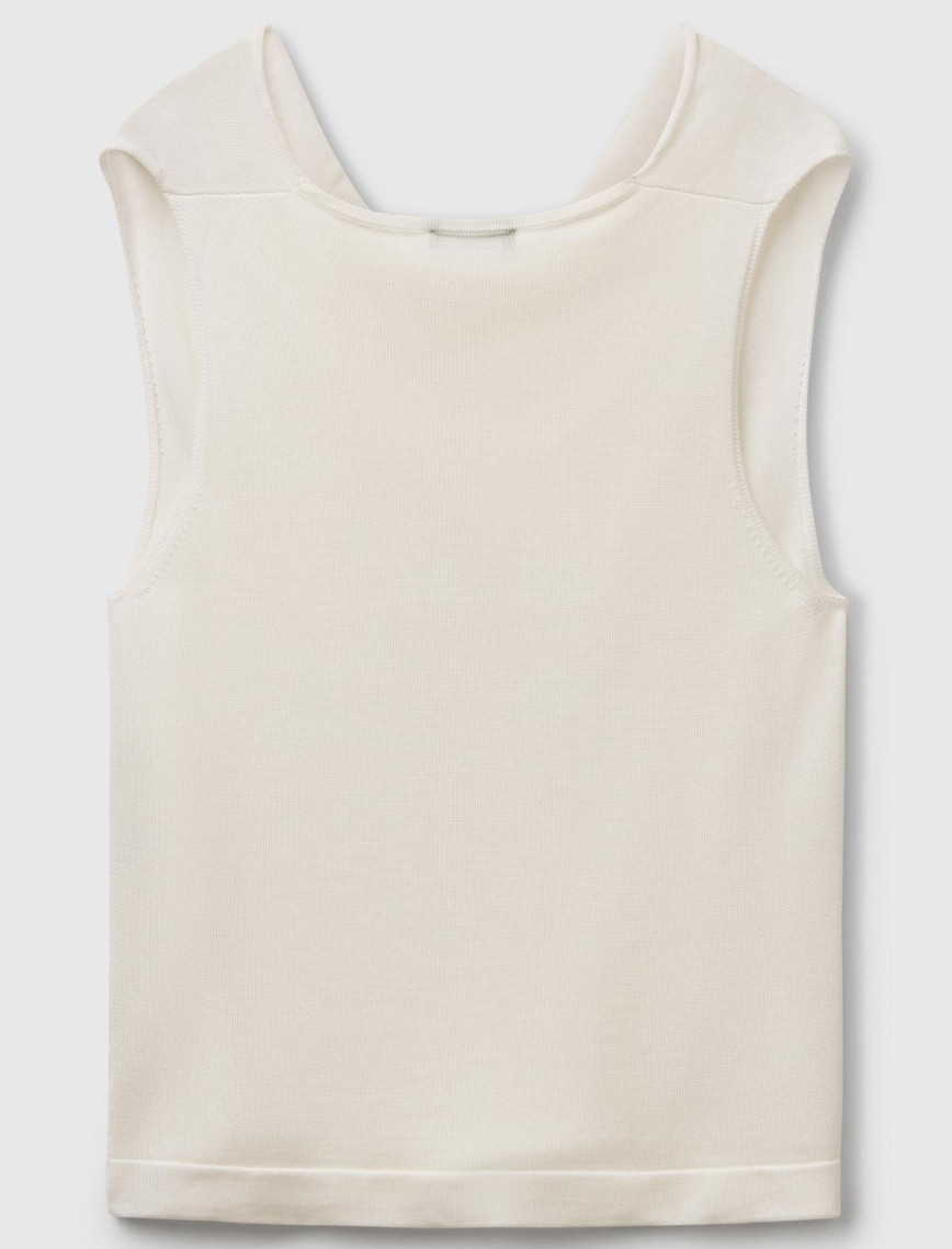 Kadın Krem %100 Liyosel Kolsuz Regular Fit Kazak Kadın Krem %100 Liyosel Kolsuz Regular Fit Kazak