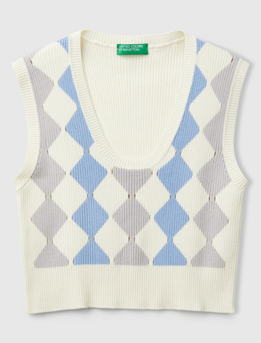 Kadın Krem Baklava Desenli Nervür Detaylı Ribanalı Crop Süveter Kadın Krem Baklava Desenli Nervür Detaylı Ribanalı Crop Süveter