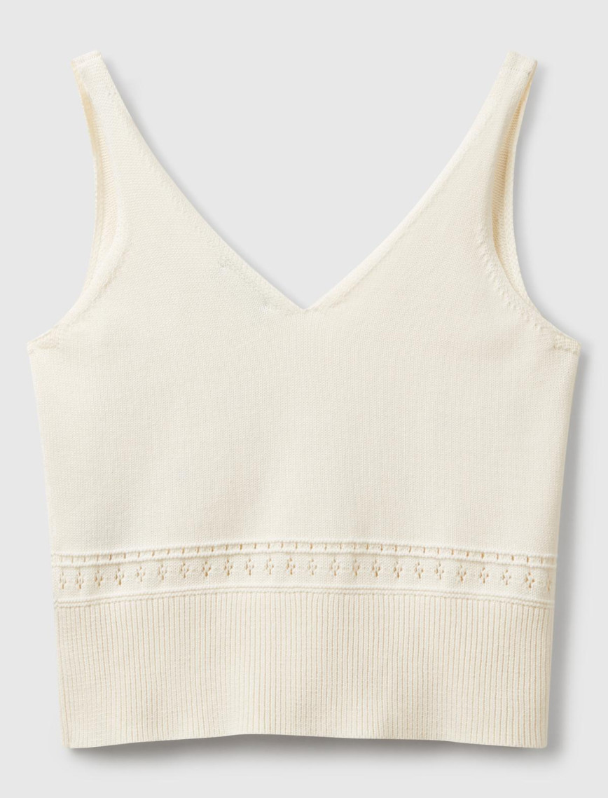 Kadın Krem %100 Pamuk Çiçek İşlemeli Göğsü Büzgülü Regular Fit Triko Atlet Kadın Krem %100 Pamuk Çiçek İşlemeli Göğsü Büzgülü Regular Fit Triko Atlet