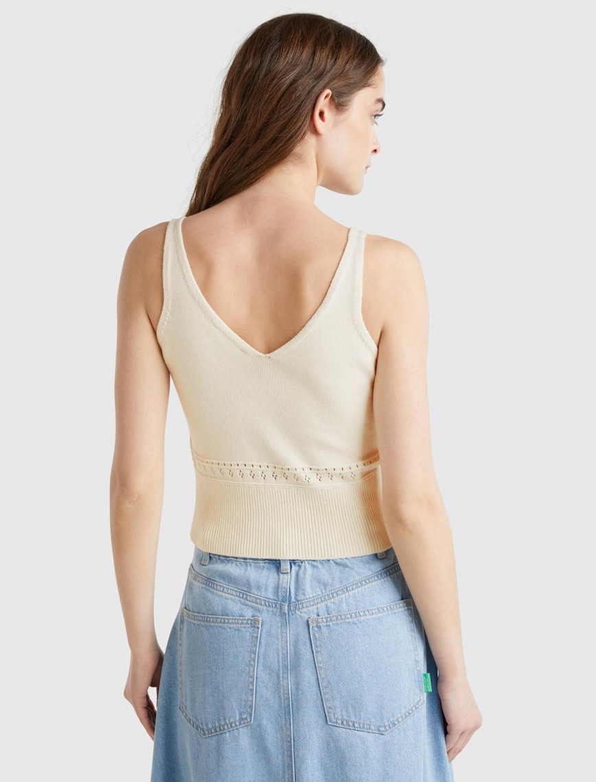 Kadın Krem %100 Pamuk Çiçek İşlemeli Göğsü Büzgülü Regular Fit Triko Atlet Kadın Krem %100 Pamuk Çiçek İşlemeli Göğsü Büzgülü Regular Fit Triko Atlet