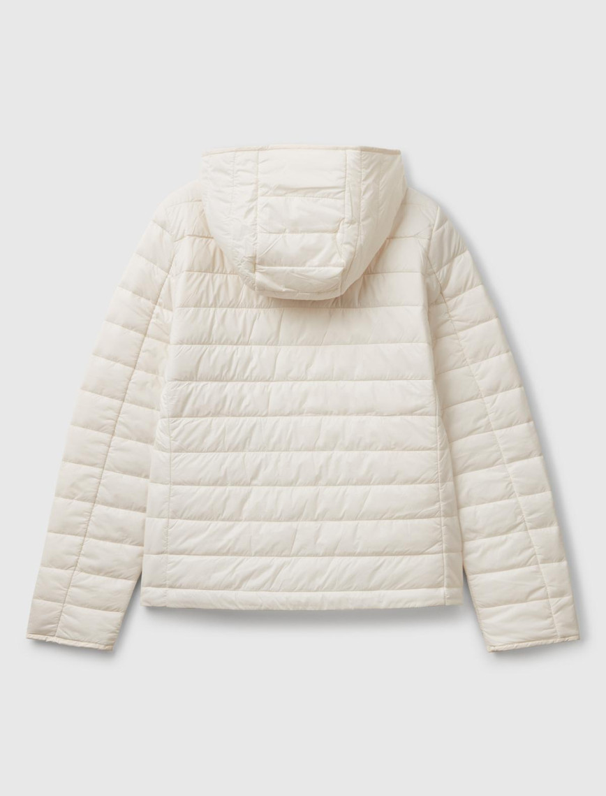 Kadın Krem Polyester Dolgulu Feramuarlı Kapüşonlu Slim Fit Puffer Mont Kadın Krem Polyester Dolgulu Feramuarlı Kapüşonlu Slim Fit Puffer Mont