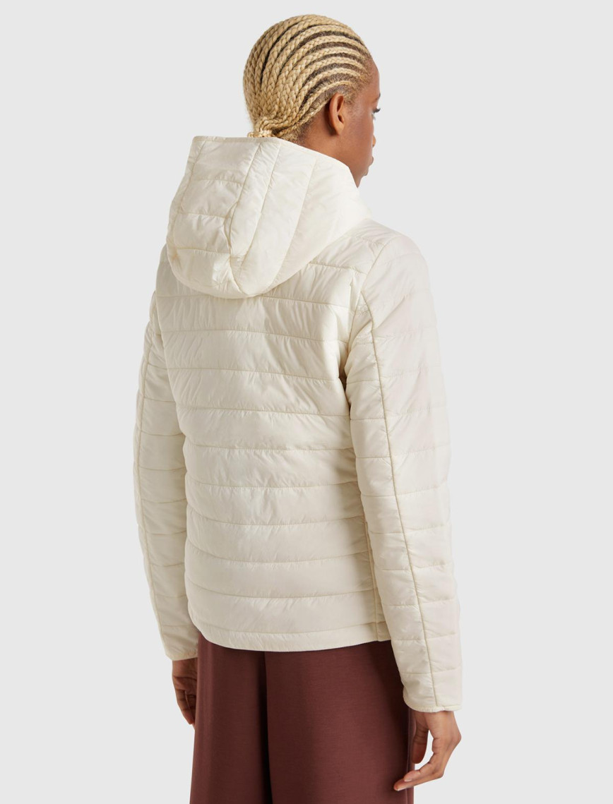 Kadın Krem Polyester Dolgulu Feramuarlı Kapüşonlu Slim Fit Puffer Mont Kadın Krem Polyester Dolgulu Feramuarlı Kapüşonlu Slim Fit Puffer Mont