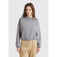 Kadın Antrasit %100 Pamuk Logo Baskılı Düşük Omuzlu Relax Fit Sweatshirt Kadın Antrasit %100 Pamuk Logo Baskılı Düşük Omuzlu Relax Fit Sweatshirt