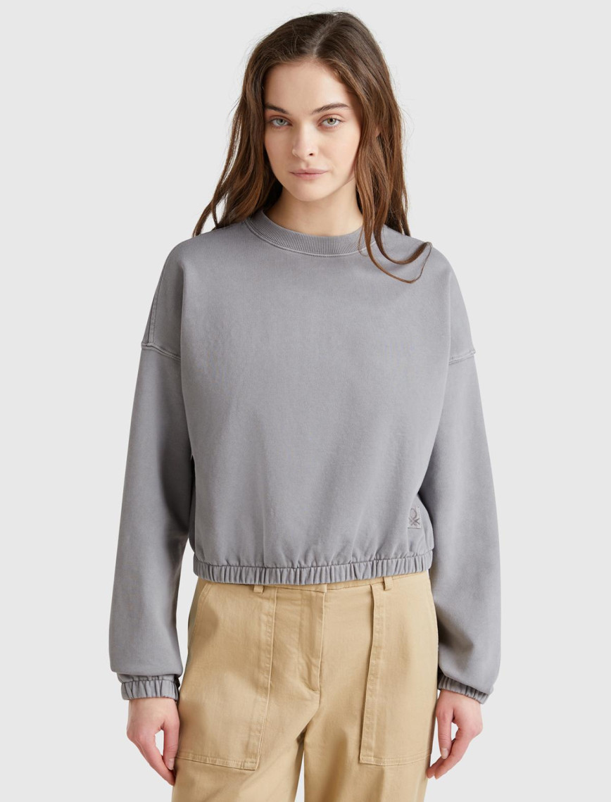 Kadın Pembe %100 Pamuk Logo Baskılı Düşük Omuzlu Relax Fit Sweatshirt Kadın Pembe %100 Pamuk Logo Baskılı Düşük Omuzlu Relax Fit Sweatshirt