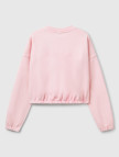 Kadın Pembe %100 Pamuk Logo Baskılı Düşük Omuzlu Relax Fit Sweatshirt Kadın Pembe %100 Pamuk Logo Baskılı Düşük Omuzlu Relax Fit Sweatshirt