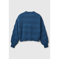 Kadın Denim %100 Pamuk Şerit Efektli Düşük Omuzlu Örme Relax Fit Hırka Kadın Denim %100 Pamuk Şerit Efektli Düşük Omuzlu Örme Relax Fit Hırka