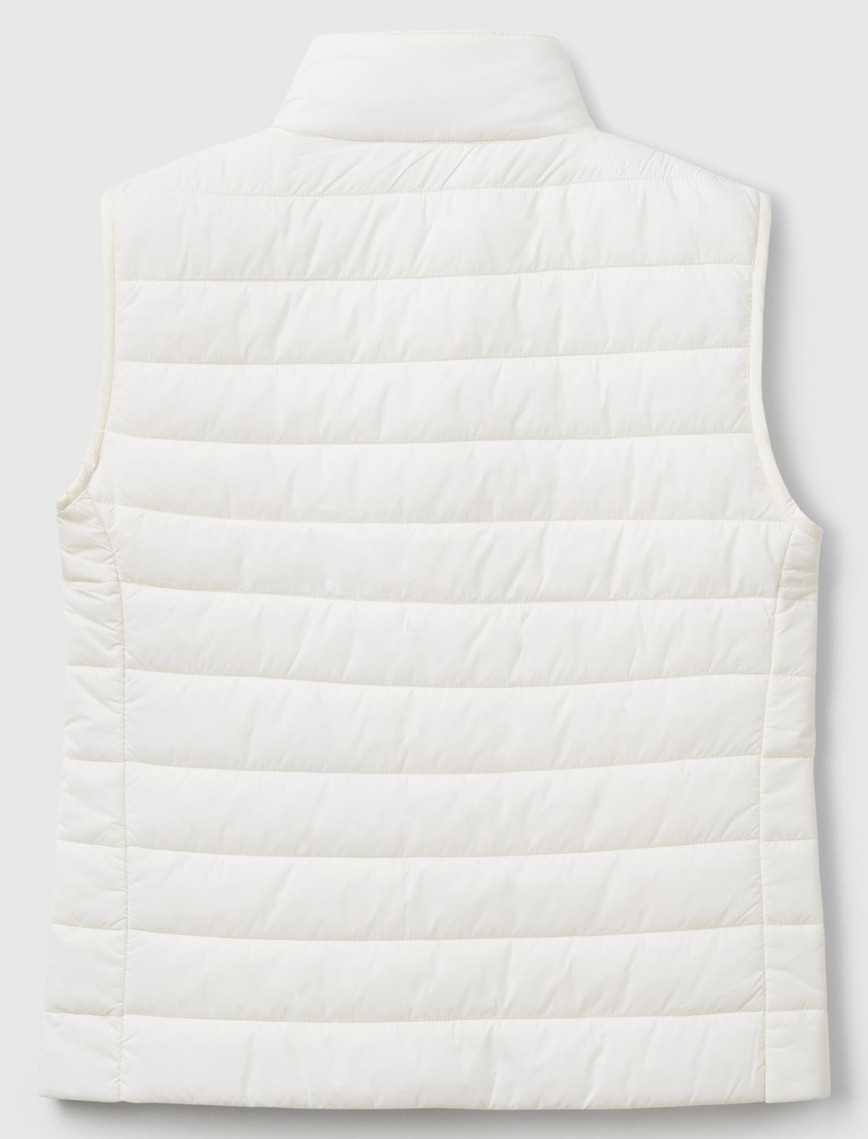 Kadın Krem Polyester Dolgulu Fermuarlı Slim Fit Pufa Yelek Kadın Krem Polyester Dolgulu Fermuarlı Slim Fit Pufa Yelek