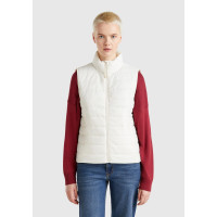 Kadın Krem Polyester Dolgulu Fermuarlı Slim Fit Pufa Yelek Kadın Krem Polyester Dolgulu Fermuarlı Slim Fit Pufa Yelek