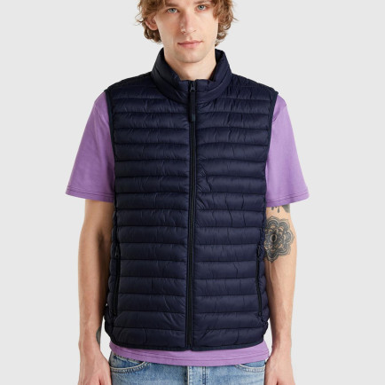 Erkek Lacivert Polyester Dolgulu Regular Fit Yelek Erkek Lacivert Polyester Dolgulu Regular Fit Yelek