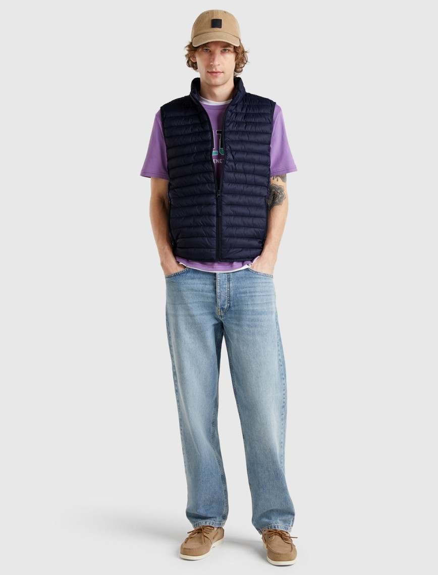 Erkek Lacivert Polyester Dolgulu Regular Fit Yelek Erkek Lacivert Polyester Dolgulu Regular Fit Yelek