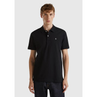 Erkek Siyah %100 Koton Slim Fit Polo T-Shirt