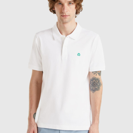 Erkek Beyaz %100 Koton Slim Fit Polo T-Shirt Erkek Beyaz %100 Koton Slim Fit Polo T-Shirt