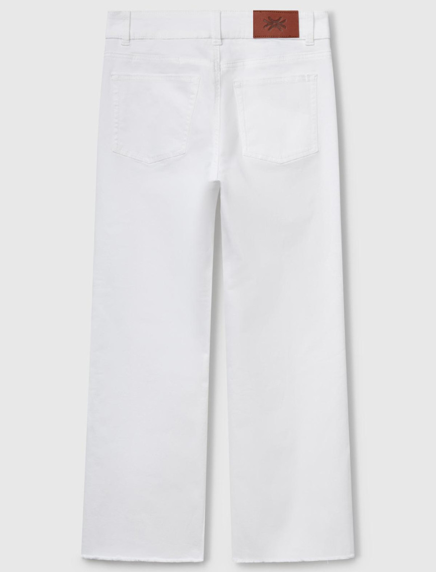 Kadın Beyaz 5 Cepli Kısa Paça Denim Pantolon Kadın Beyaz 5 Cepli Kısa Paça Denim Pantolon