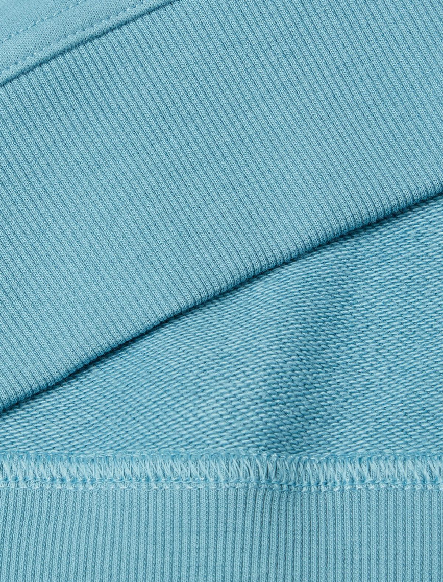 Kadın Mavi Koton Karışımlı Çiçek Desenli Sweatshirt Kadın Mavi Koton Karışımlı Çiçek Desenli Sweatshirt