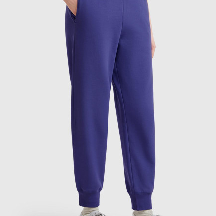 Kadın Lavanta Mavisi %100 Pamuk Manşetli Beli Lastikli Regular Fit Eşofman Altı