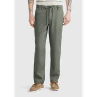 Erkek Soluk Yeşil %100 Keten Beli İpli Pantolon