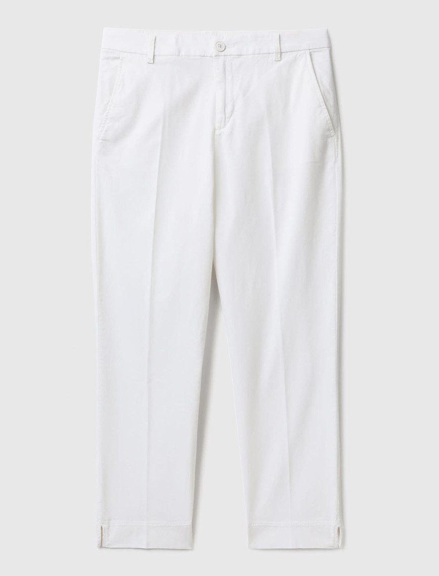 Kadın Beyaz Mevsimlik Chino Pantolon Kadın Beyaz Mevsimlik Chino Pantolon