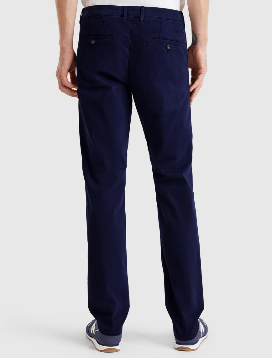 Erkek Lacivert Slim Fit Chino Pantolon