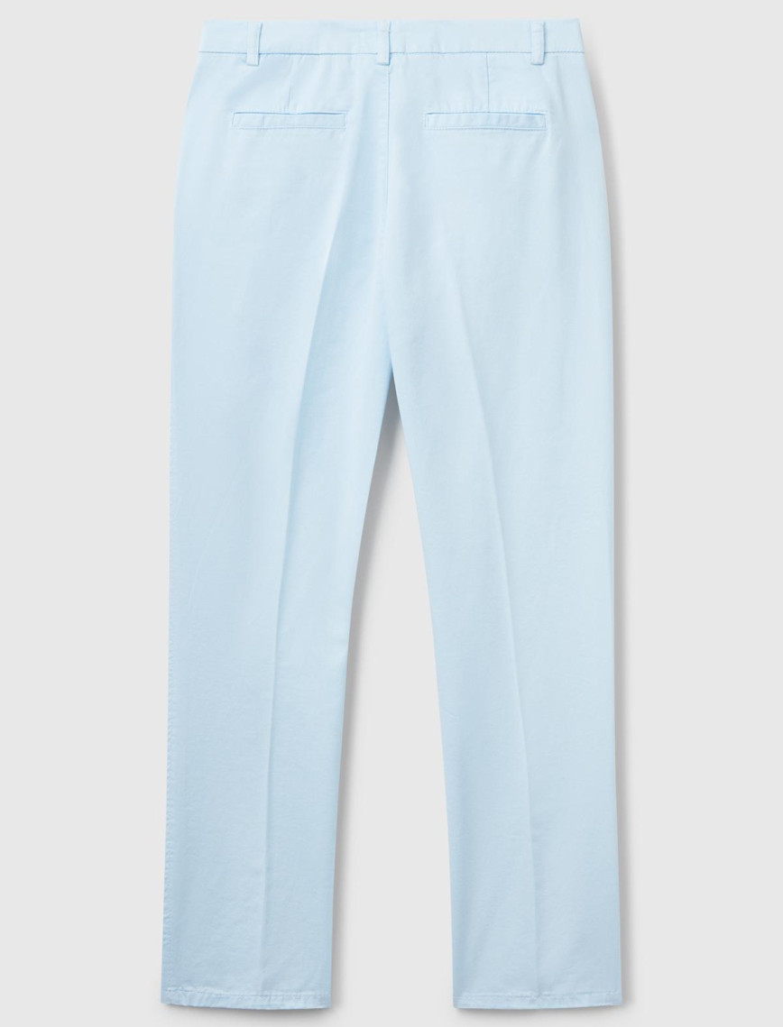 Kadın Açık Mavi Elastanlı Basic Chino Pantolon