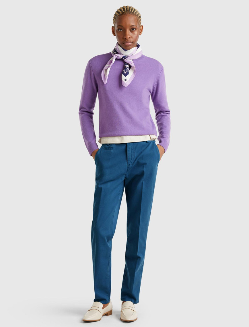 Kadın Denim Elastanlı Basic Chino Pantolon