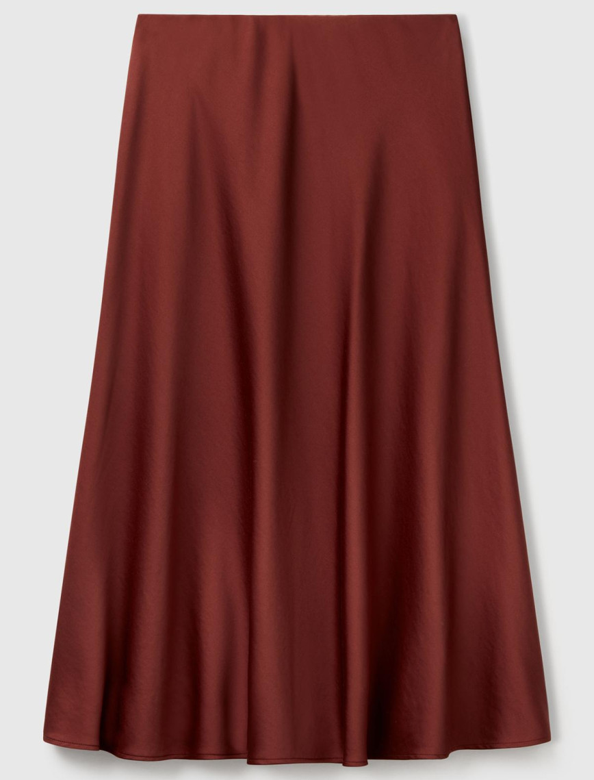 Kadın Kahverengi Viskoz Karışımlı Uzun Etek Kadın Kahverengi Viskoz Karışımlı Uzun Etek