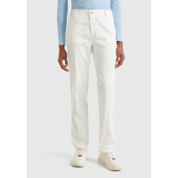 Kadın Beyaz Elastanlı Basic Chino Pantolon