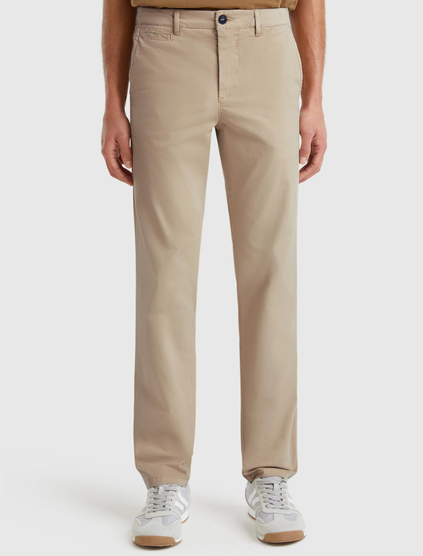 Erkek Lacivert Slim Fit Chino Pantolon