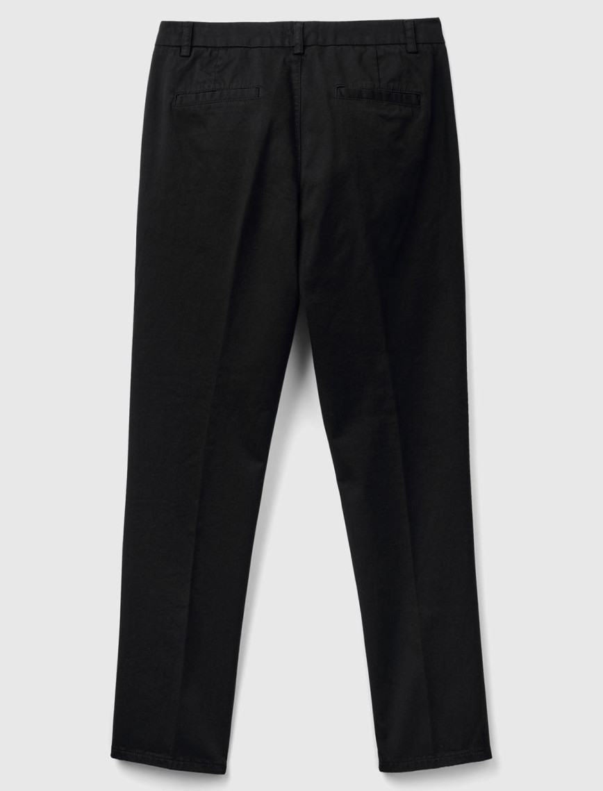 Kadın Siyah Elastanlı Basic Chino Pantolon