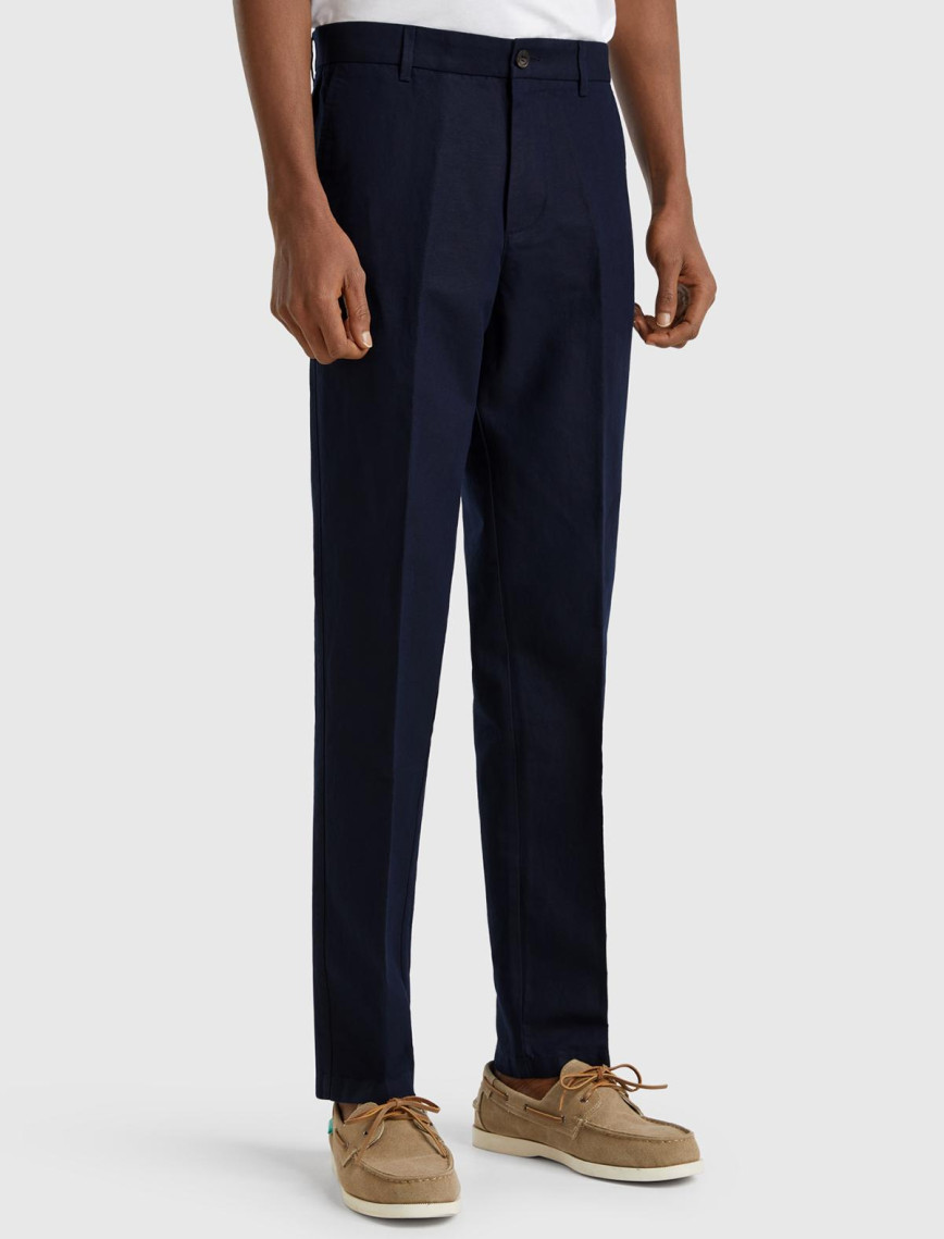 Erkek Bej Keten Karışımlı Cebi Biyeli Düz Kalıp Pantolon Erkek Bej Keten Karışımlı Cebi Biyeli Düz Kalıp Pantolon