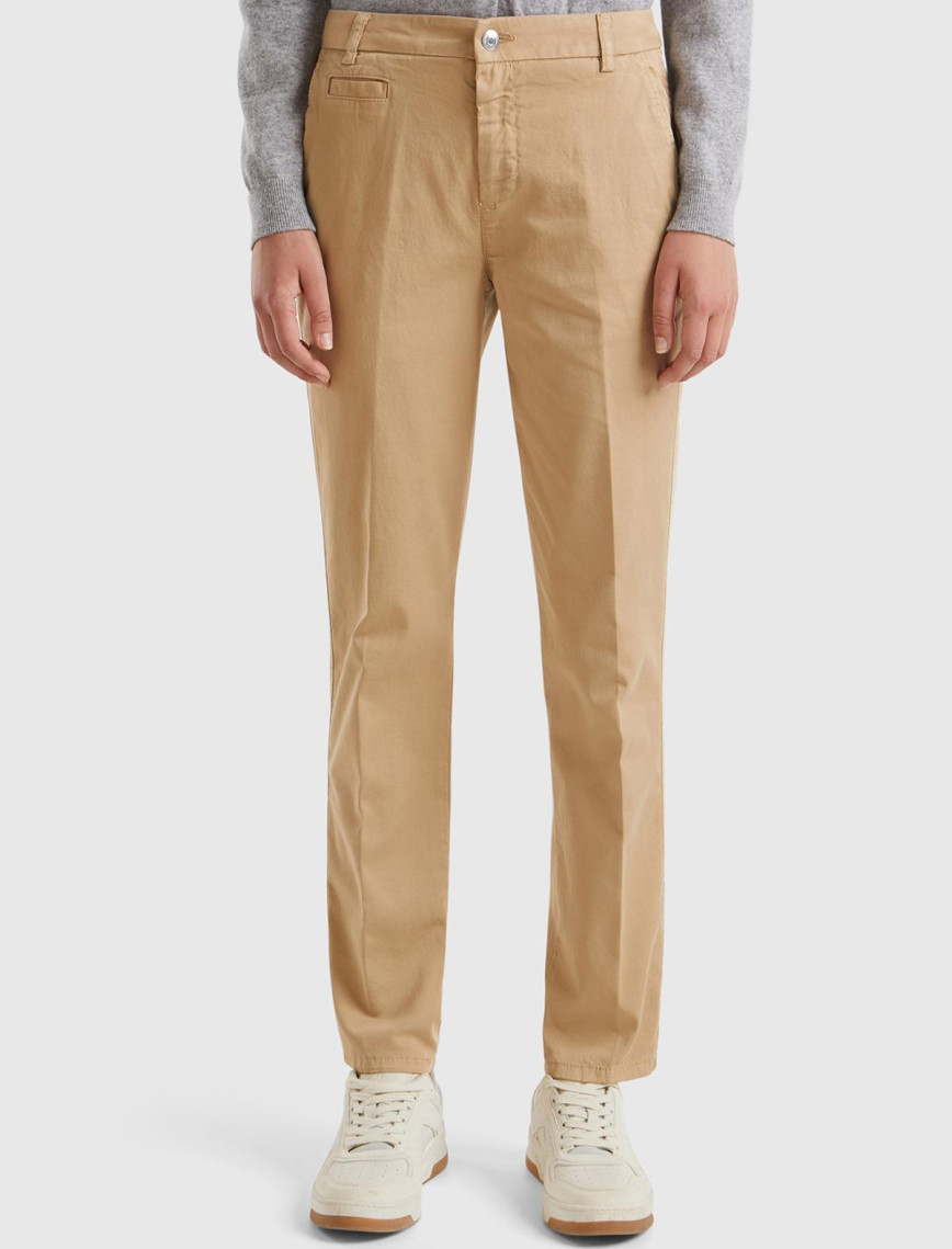 Kadın Denim Elastanlı Basic Chino Pantolon