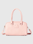 Kadın Pembe Kabartma Logolu Çift Saplı Omuz Çantası Kadın Pembe Kabartma Logolu Çift Saplı Omuz Çantası