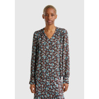 Kadın Kahverengi %100 Viskoz V Yaka Raglan Kol Bluz Kadın Kahverengi %100 Viskoz V Yaka Raglan Kol Bluz