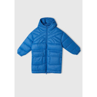 Erkek Çocuk Mavi Benetton Logo İşlemeli Uzun Mont