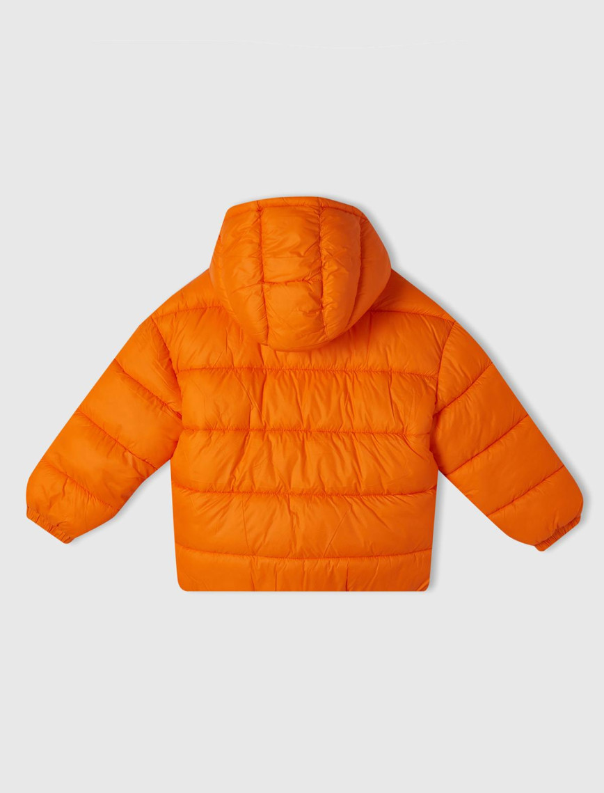 Erkek Çocuk Turuncu Benetton Logo İşlemeli Mont