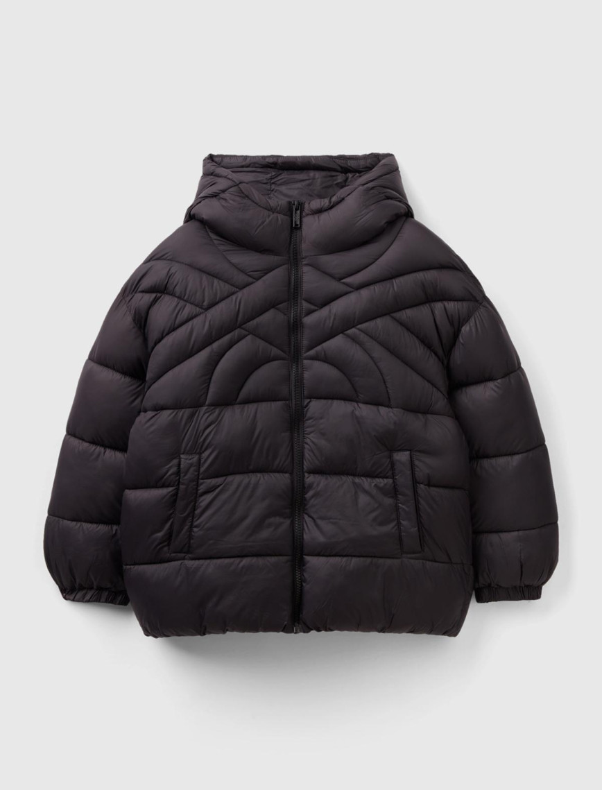 Erkek Çocuk Turuncu Benetton Logo İşlemeli Mont