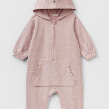 Bebek Gül Kurusu Ekose Desenli Tulum