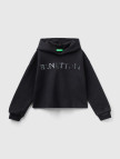 Kız Çocuk Gri Mix Slogan Baskılı Crop Sweatshirt Kız Çocuk Gri Mix Slogan Baskılı Crop Sweatshirt