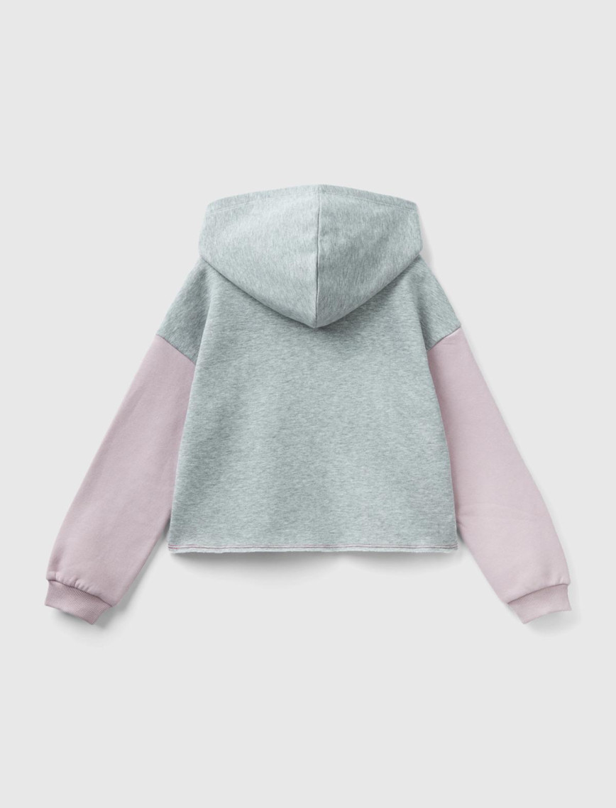 Kız Çocuk Gri Mix Slogan Baskılı Crop Sweatshirt Kız Çocuk Gri Mix Slogan Baskılı Crop Sweatshirt