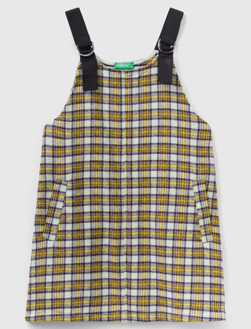 Kız Çocuk Sarı Mix Ask Ekoseli Elbise Kız Çocuk Sarı Mix Ask Ekoseli Elbise