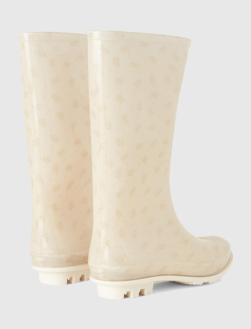 Kız Çocuk Ekru Kesik Logolu Çizme Kız Çocuk Ekru Kesik Logolu Çizme